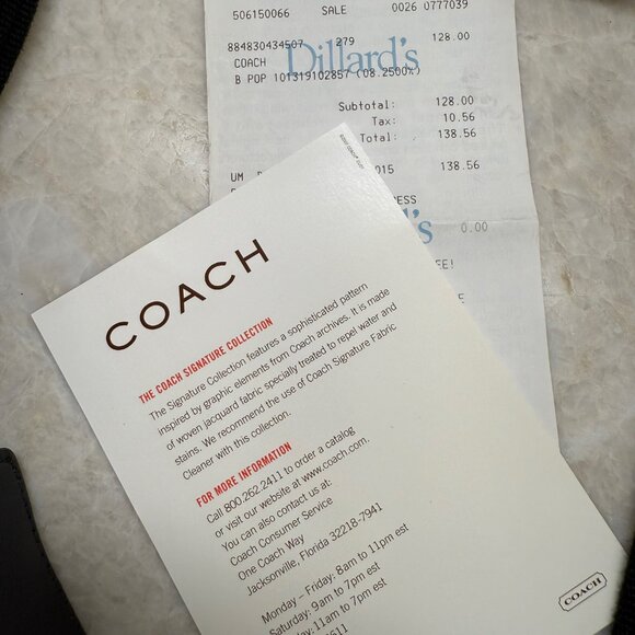 COACH NWT Signature Black/White Crossbody/Shoulder Bag - Picture 6 of 11